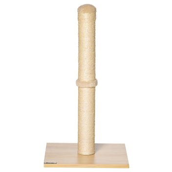 Kissan raapimispylväs sisalköydellä ja pallolla, 60 cm, beige/tammi
