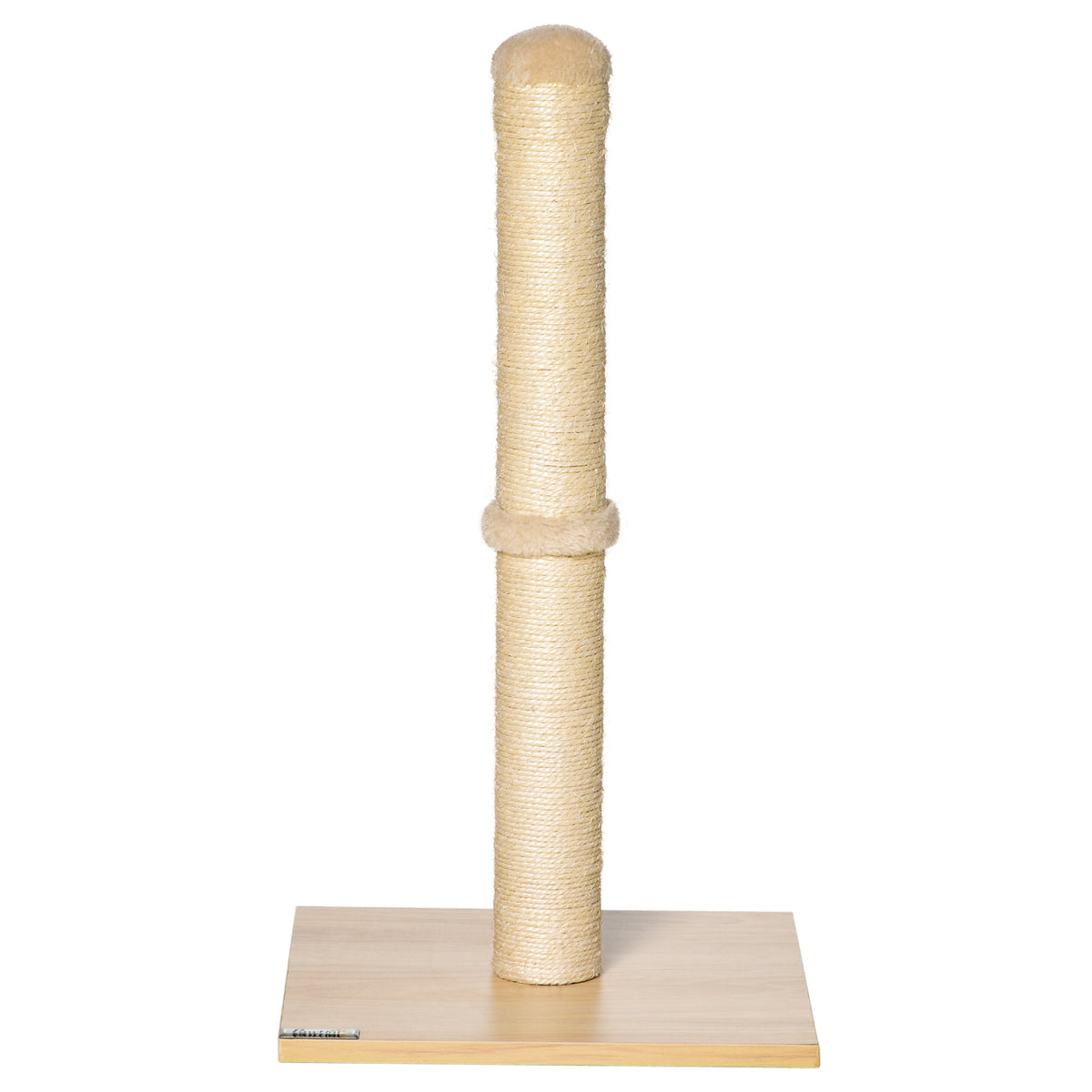 Kissan raapimispylväs sisalköydellä ja pallolla, 60 cm, beige/tammi