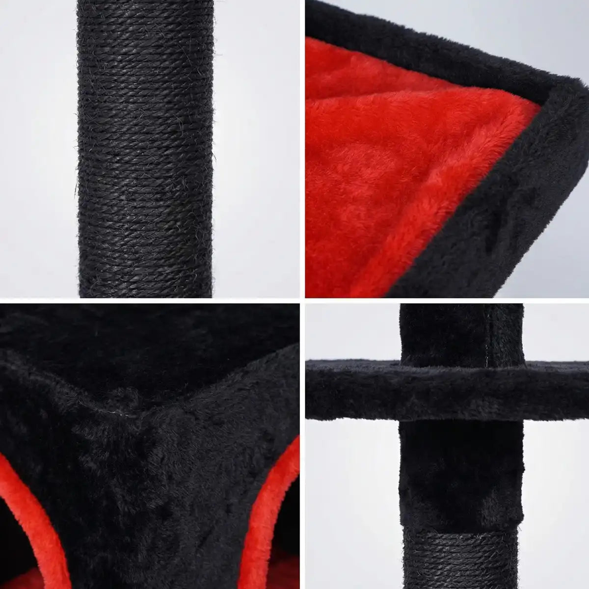 NordDjur Kattklätter-/klösstång 90 cm, svart/röd