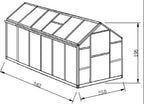 POHJOLA GARDEN Kasvihuone 8,6m2 Sokkeli & Rännit, 4mm 610g/mm2 kennolevyt