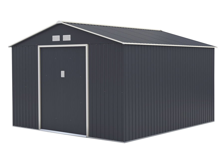 Pihavaja 13 m² – 138 cm liukuovet, sinkitty teräs, sokkeli, harmaa