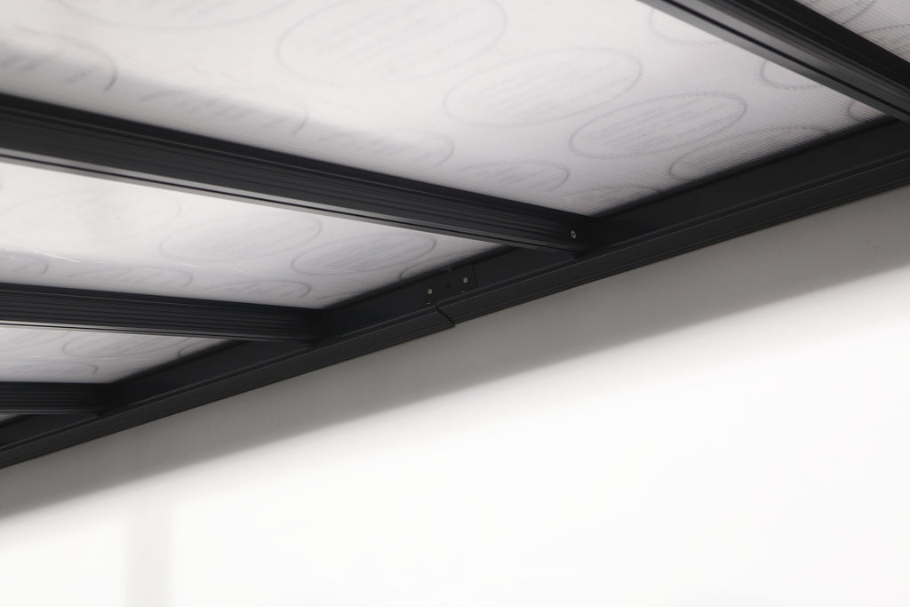 POHJOLA GARDEN Terassikatos 313x300x225-270cm, Valkoinen, EXTRA STRONG 6mm paneeli