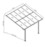 POHJOLA GARDEN Terassikatos 313x300x225-270cm, Valkoinen, EXTRA STRONG 6mm paneeli