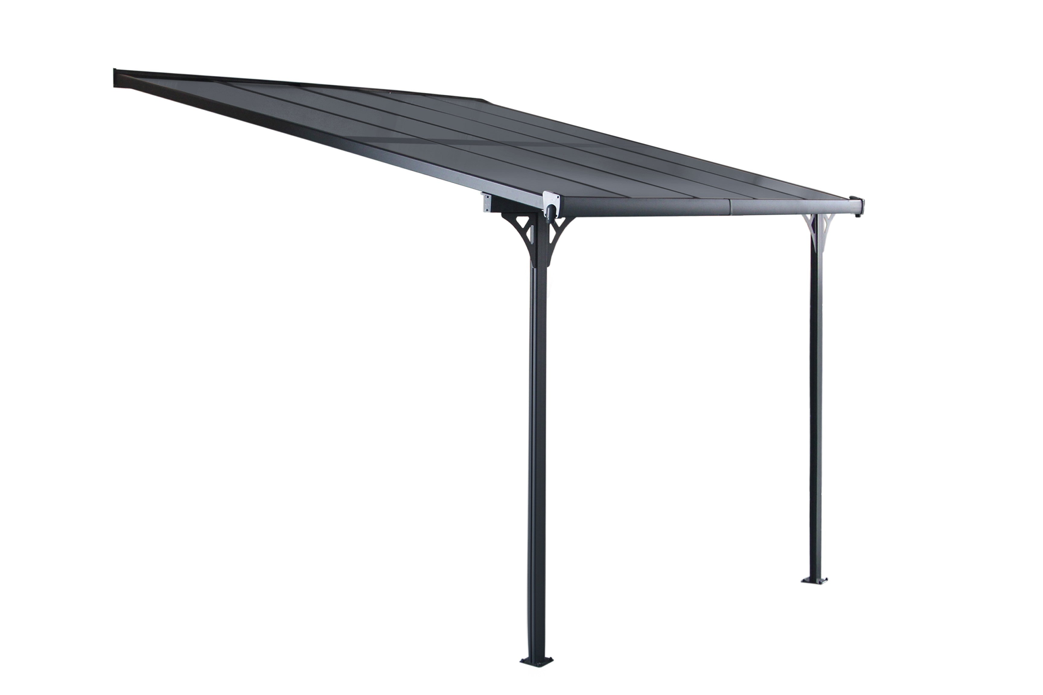 POHJOLA GARDEN Terassikatos 313x300x225-270cm, Harmaa, EXTRA STRONG 6mm Paneeli