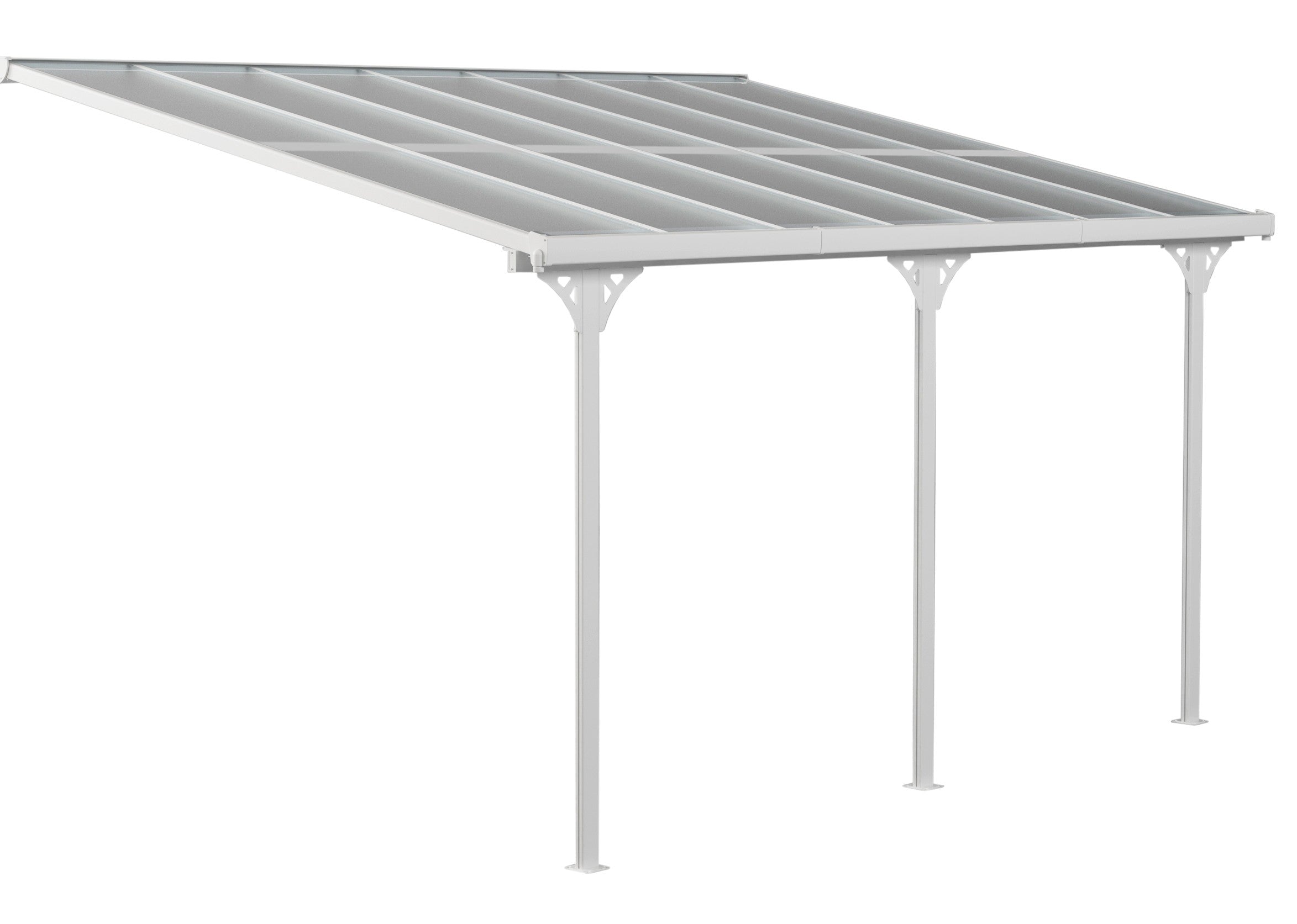 POHJOLA GARDEN Terassikatos 4.35m x 3.00m Valkoinen, EXTRA STRONG 6mm paneeli