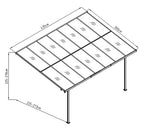 POHJOLA GARDEN Terassikatos 4.35m x 3.00m Harmaa, EXTRA STRONG 6mm paneeli