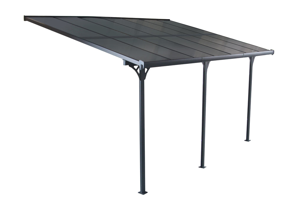 POHJOLA GARDEN Terassikatos 4.35m x 3.00m Harmaa, EXTRA STRONG 6mm paneeli