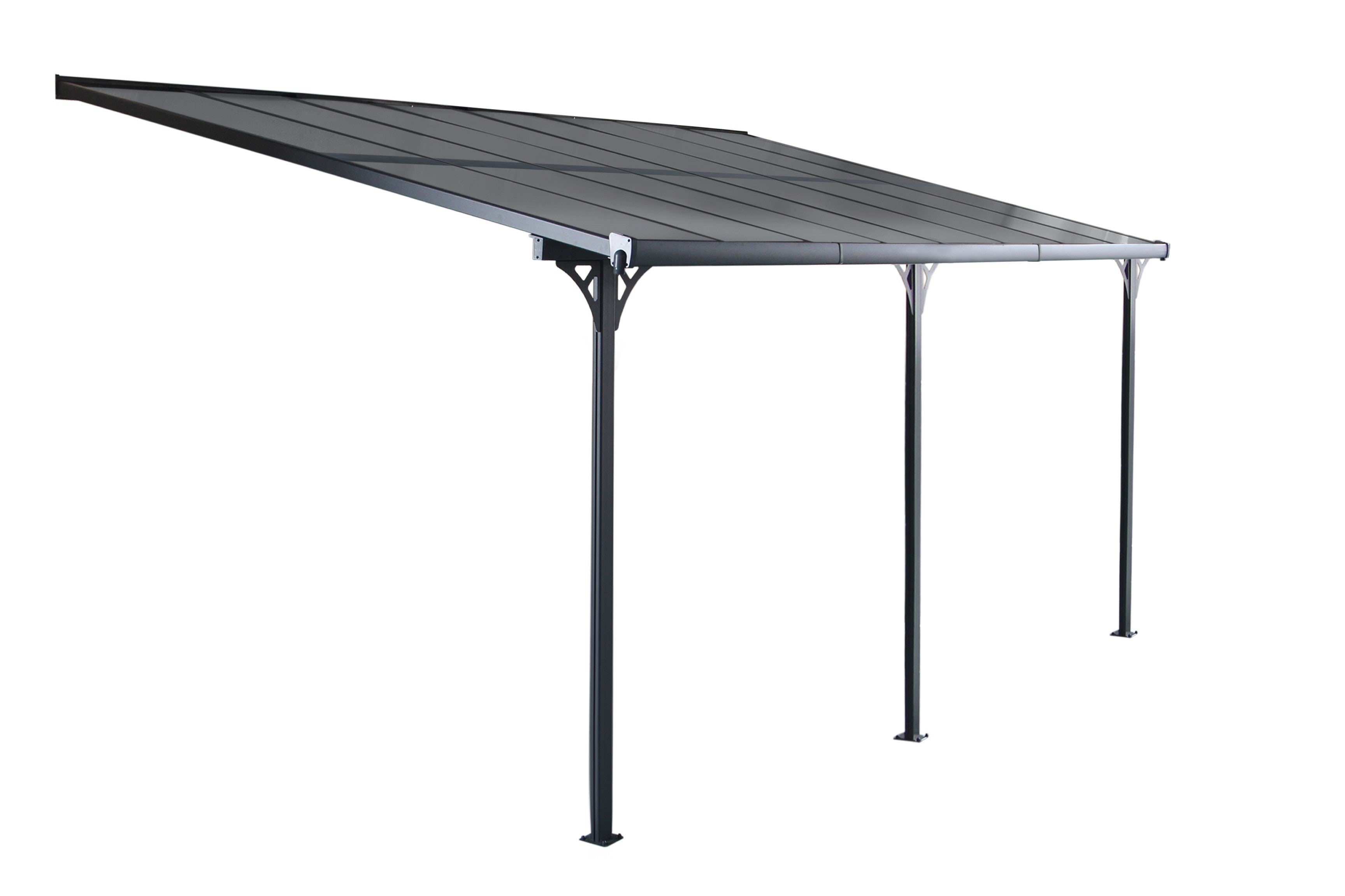 POHJOLA GARDEN Terassikatos 495x300x225/270cm, Harmaa, EXTRA STRONG 6mm Paneeli