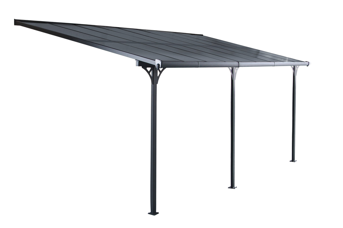 Terassikatos 556 x 300 cm – 6 mm polykarbonaattipaneelit, alumiinirunko, vesirännit