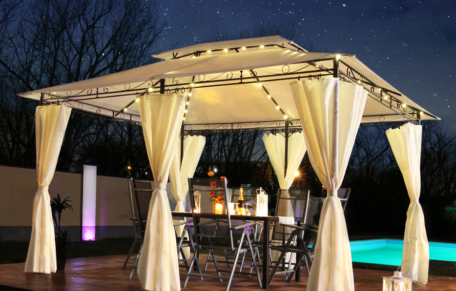 LED Minzo sivuverhopaviljonki 3x4m Harmaa