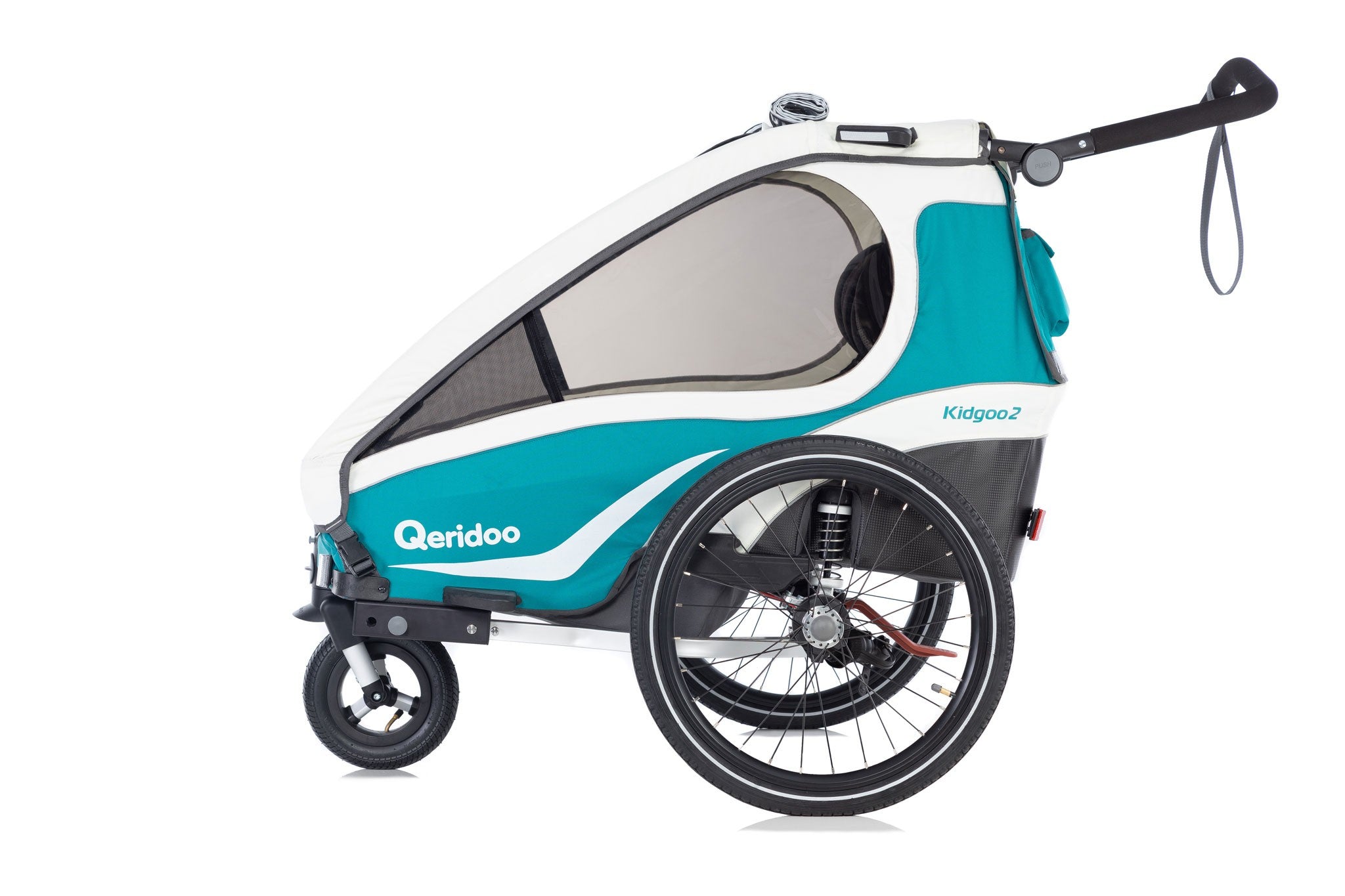 Qeridoo KidGoo2 polkupyörän peräkärry, sininen POISTO