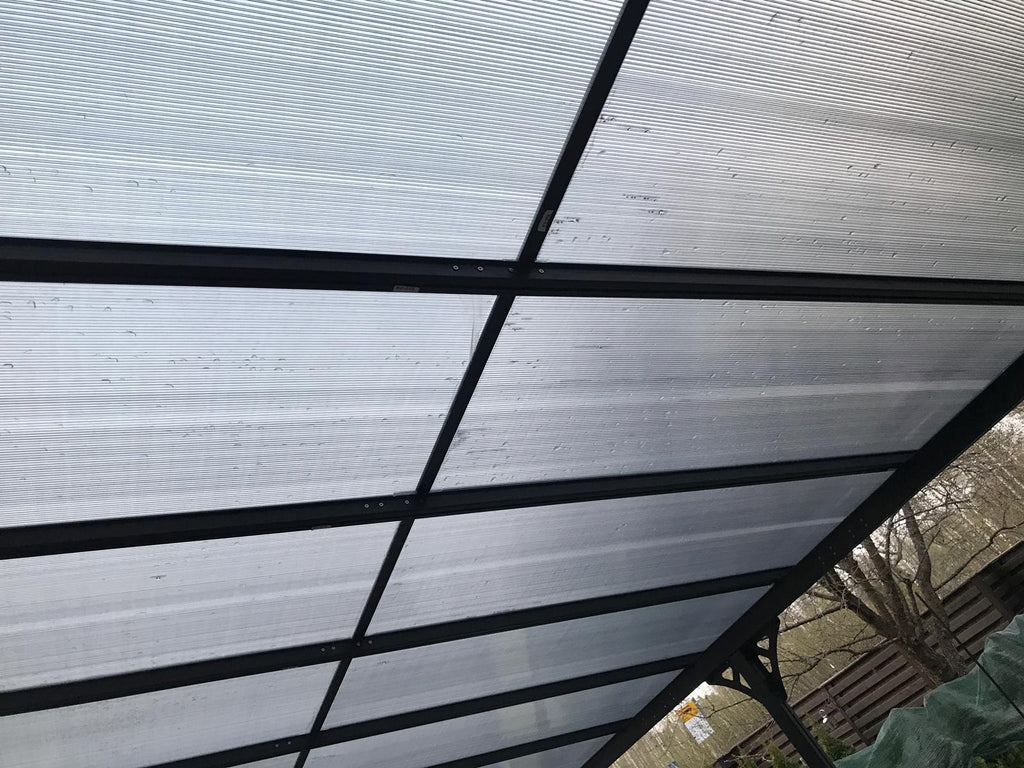 POHJOLA GARDEN Terassikatos 4.35m x 3.00m Harmaa, EXTRA STRONG 6mm paneeli