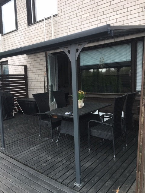 POHJOLA GARDEN Terassikatos 4.35m x 3.00m Harmaa, EXTRA STRONG 6mm paneeli