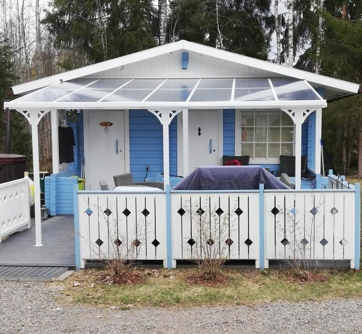 POHJOLA GARDEN Terassikatos 4.35m x 3.00m Valkoinen, EXTRA STRONG 6mm paneeli