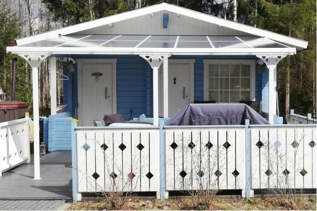 POHJOLA GARDEN Terassikatos 4.35m x 3.00m Valkoinen, EXTRA STRONG 6mm paneeli