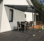 POHJOLA GARDEN Terassikatos 4.35m x 3.00m Harmaa, EXTRA STRONG 6mm paneeli