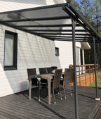 POHJOLA GARDEN Terassikatos 4.35m x 3.00m Harmaa, EXTRA STRONG 6mm paneeli