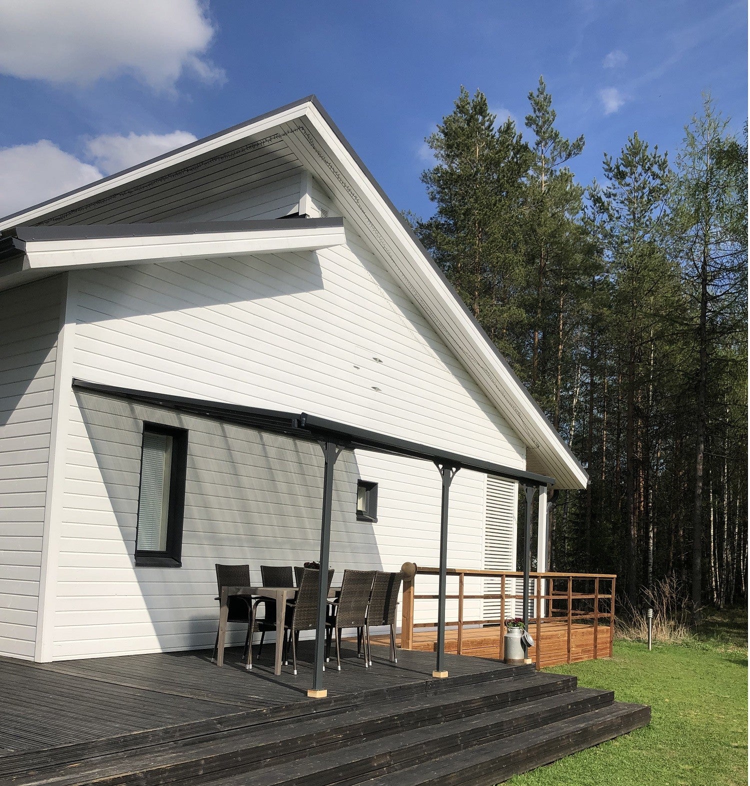 POHJOLA GARDEN Terassikatos 4.35m x 3.00m Harmaa, EXTRA STRONG 6mm paneeli