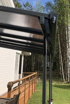 POHJOLA GARDEN Terassikatos 4.35m x 3.00m Harmaa, EXTRA STRONG 6mm paneeli