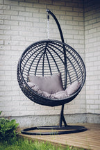 Pohjola Garden Riipputuoli / Korituoli Telineellä VÄINÖ, Musta / Harmaa