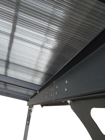 Terassikatos 495 x 300 cm – 6 mm polykarbonaatti, alumiinirunko, vesirännit