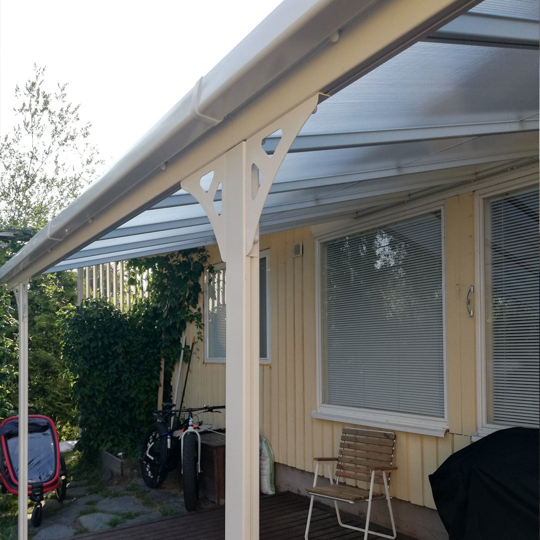 POHJOLA GARDEN Terassikatos 5.56 x 3.00m Valkoinen, EXTRA STRONG 6mm paneeli