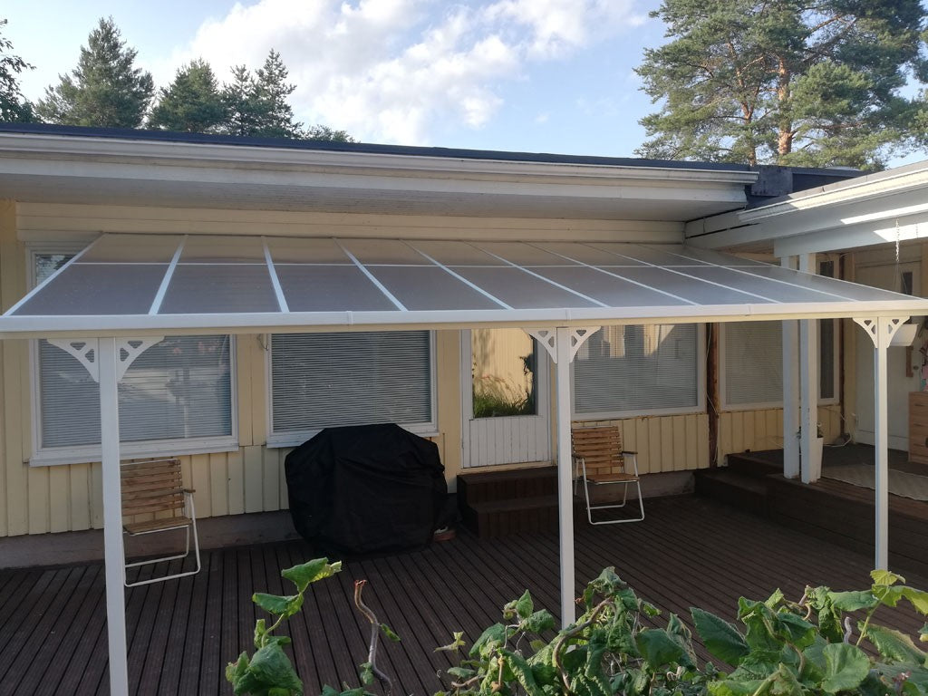 POHJOLA GARDEN Terassikatos 5.56 x 3.00m Valkoinen, EXTRA STRONG 6mm paneeli