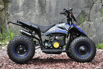 Minimotorcykel för barn 49 cc – automatisk, justerbar max 45 km/h, blå
