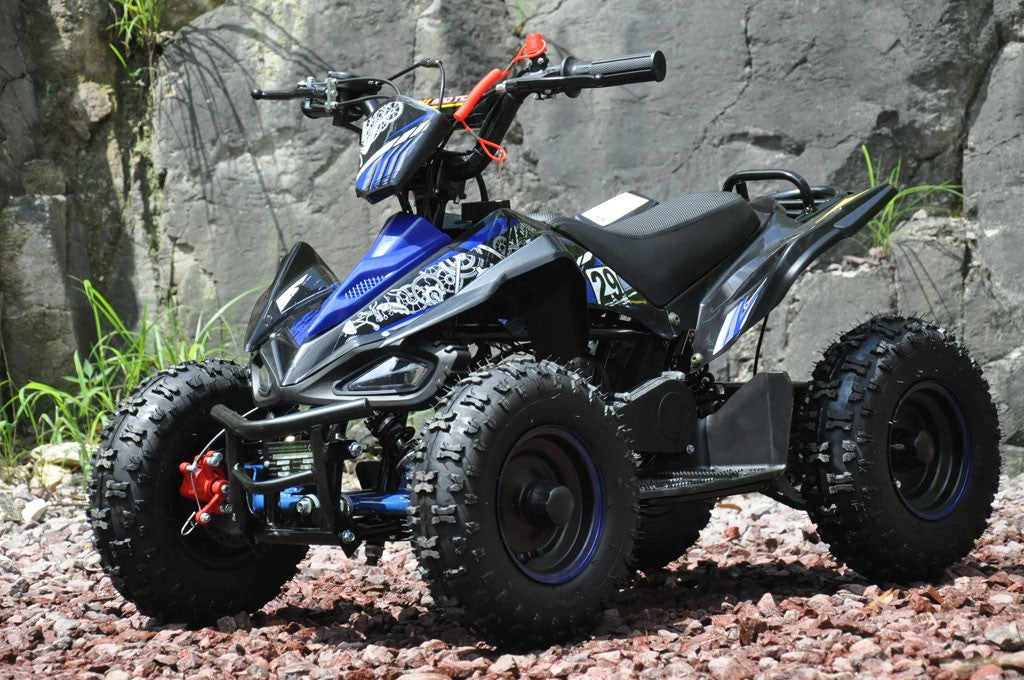 Minimotorcykel för barn 49 cc – automatisk, justerbar max 45 km/h, blå