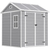 Neliön mallinen muovivaja lattialla ja lukittavilla pariovilla, 2,91 m², harmaa
