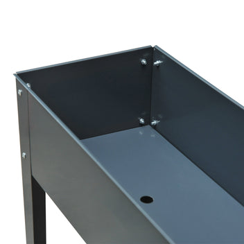 Korotettu metallinen kasvatuslaatikko jaloilla, 100 x 30 x 80 cm, tummanharmaa