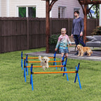 Koiran agility-esteet 4 kpl pienille koirille, 3 korkeutta 13–28 cm, kantolaukku, oranssi