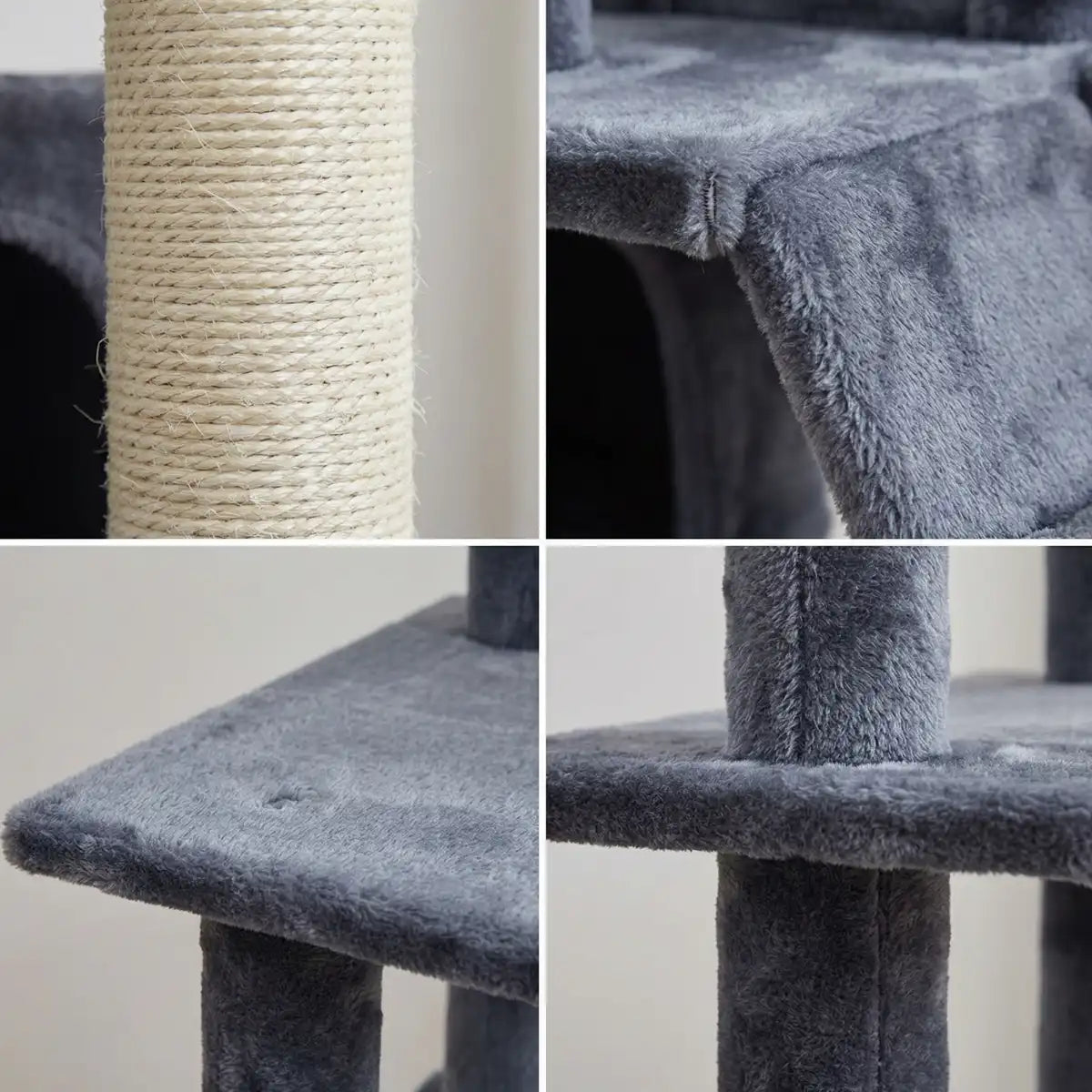 Kattklösbräda 170 cm – 2 grottor, 3 nivåer, mörkgrå