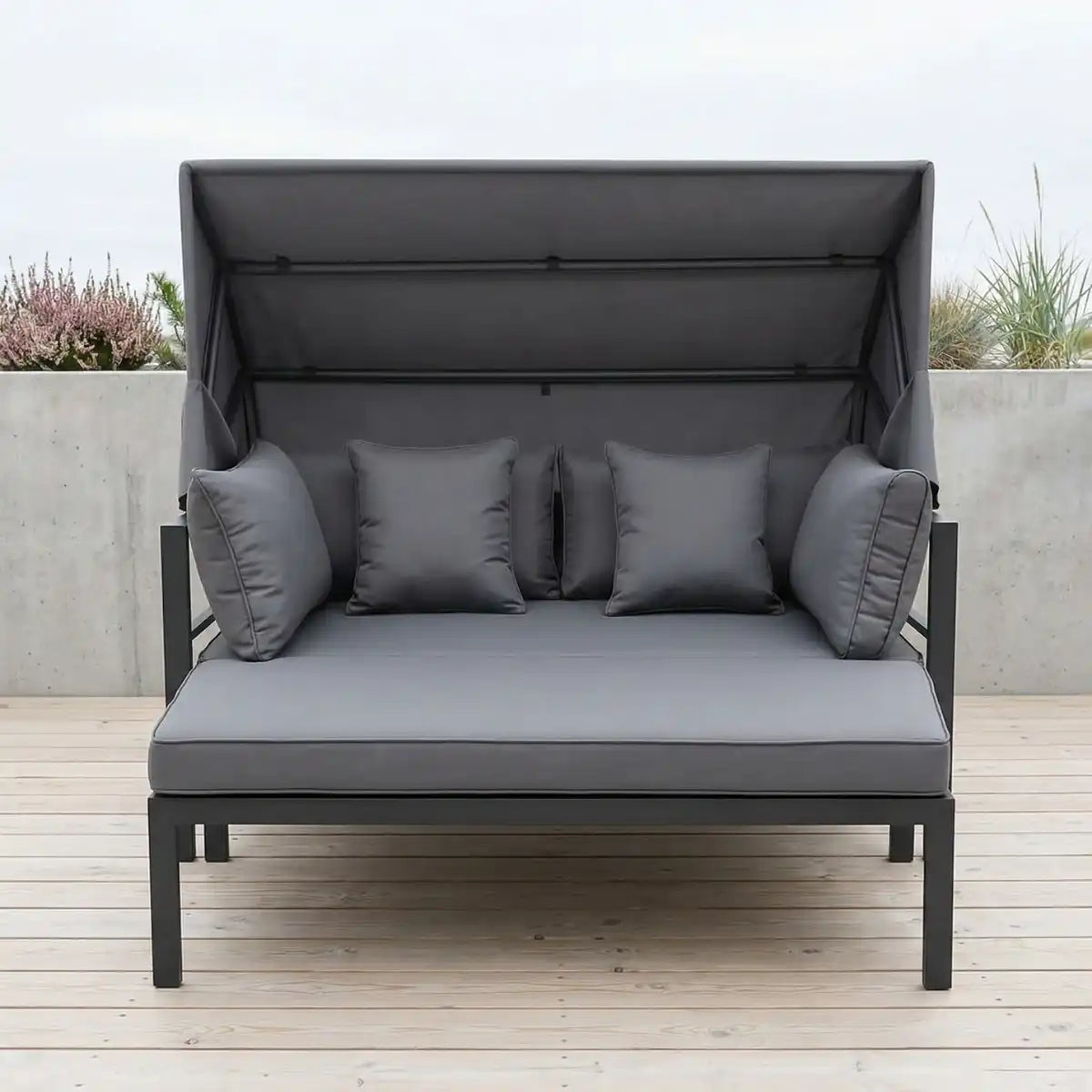 Pohjola Garden Aurinkovuode / Aurinkosänky 175cm, Musta / Harmaa