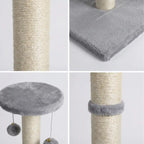 Pohjolan Lemmikkitarvike Kissan kiipeily-/raapimispuu 81 cm, Vaalean harmaa