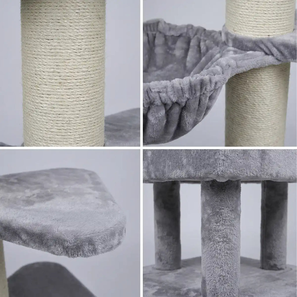 NordDjur Tjockt kattklössträd 155 cm för stora katter, ljusgrått