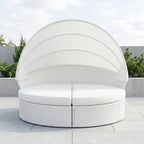 Lund & Leaf Polyrottinki Solstol / Solstol 200 cm, Vit / beige