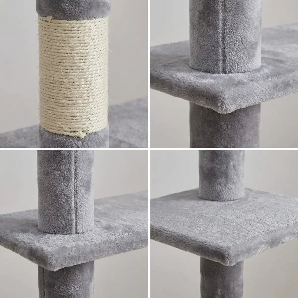 Kissan kiipeily-/raapimispuu 229-275 cm, vaalean harmaa