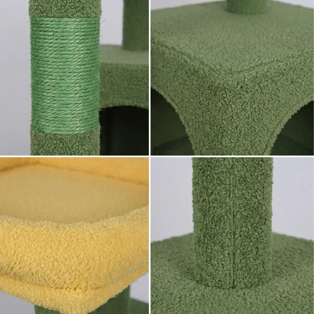 Pohjolan Lemmikkitarvike Kissan kiipeily-/raapimispuu 143 cm, Keltainen/Vihreä