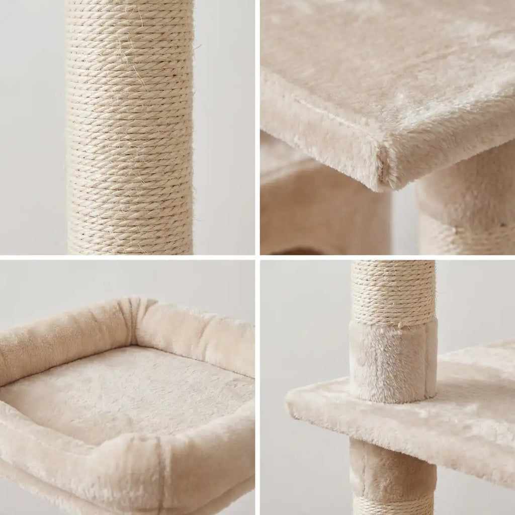 Kissan kiipeily-/raapimispuu 143 cm, beige