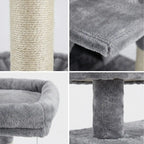 Pohjolan Lemmikkitarvike Kissan kiipeily-/raapimispuu 83 cm, vaalean harmaa