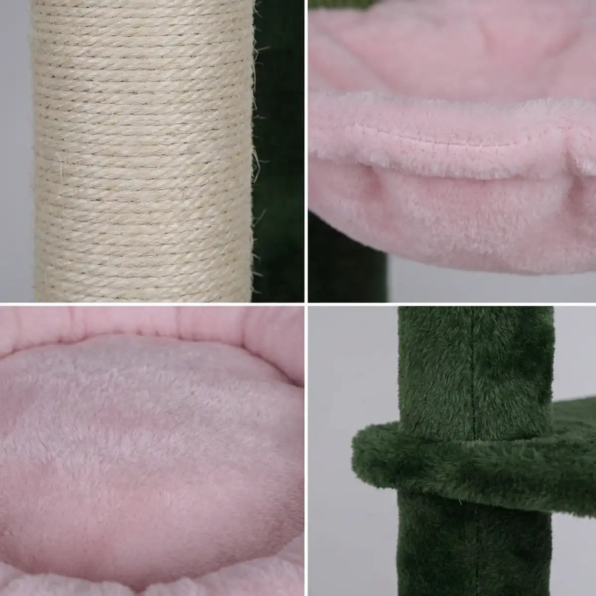 Pohjolan Lemmikkitarvike Kissan kiipeily-/raapimispuu 125 cm, Vihreä/Pinkki