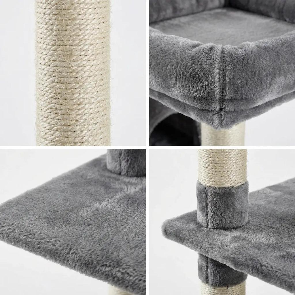 Pohjolan Lemmikkitarvike Kissan kiipeily-/raapimispuu 143 cm, vaalean harmaa