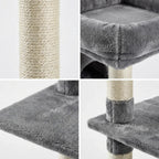 Pohjolan Lemmikkitarvike Kissan kiipeily-/raapimispuu 143 cm, vaalean harmaa