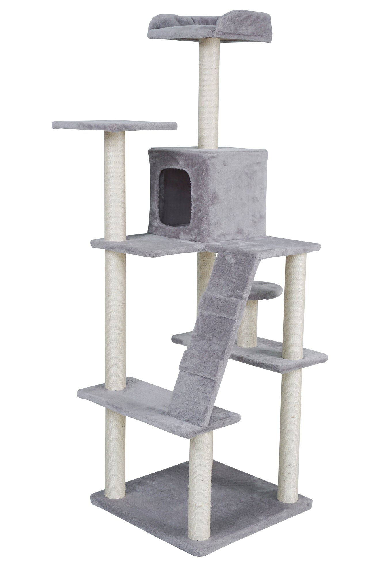 Pohjolan Lemmikkitarvike Kissan raapimis-/kiipeilypuu 170cm, vaalean harmaa