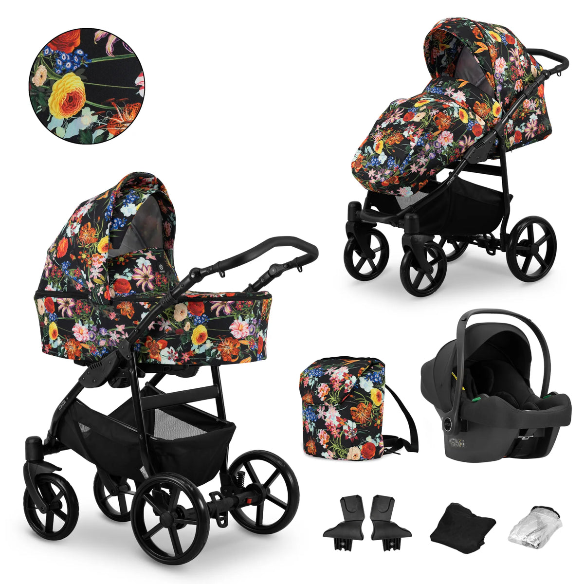 Kunert Mata 3-in-1 yhdistelmävaunut Cosmo-turvakaukalolla, useita värejä