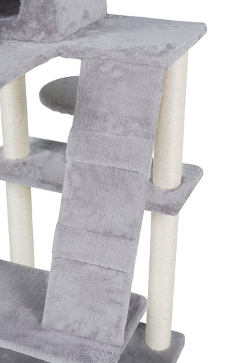 Kattklösbräda 170 cm – 55 x 55 cm botten, 3,4 mm sisal, ljusgrå