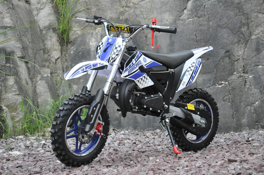 Minikrossi 49cc – 2,5 kW, 45 km/h, automatväxellåda, blå