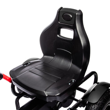 Lasten polkukartingauto vapaarattaalla, ilmarenkaat, käsijarru, 5–12 v, musta