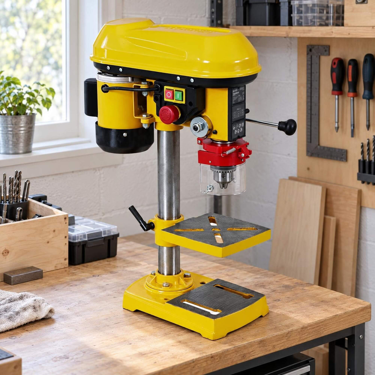 Bänkborrmaskin 500 W – 9 hastigheter, 1,5–16 mm hylsa, 420–2700 rpm